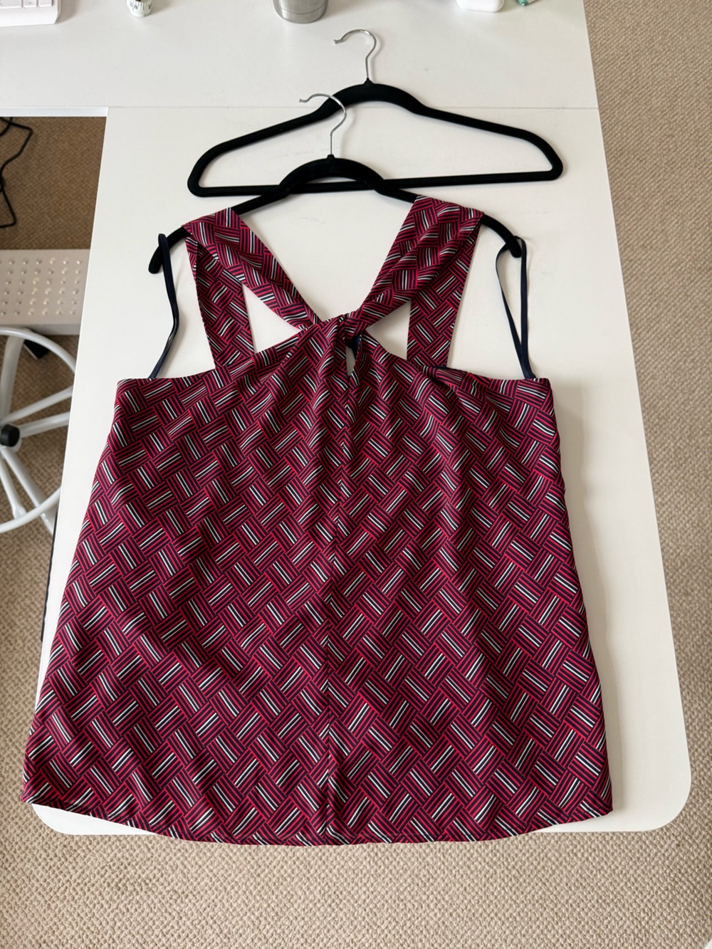 Banana Republic Pink and Black Geometric Sleeveless Top